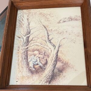 Framed Art Print by E. Hale in Wooden Frame